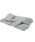 Leather Welding Gloves KH641 Pro Grade Heavy Duty Heat Resistant Gauntlet Cuff With Cotton Lining Unisex Grey One Size