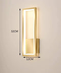 Super Tight 16W Gold LED Wall Sconce With Dimmable Rectangle Frame And Switchable Warm Natural White Glow To Honestly Level Up Your Bedroom Or Living Room Setup With Zero Fuss At All, 32cm x 12cm