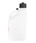 5.5 Gallon Motorsport Liquid Container Jug With Contoured Handle Multipurpose Cap And Rubber Gaskets White Ideal For Auto Fluids Non Potable Water And Outdoor Use, side view