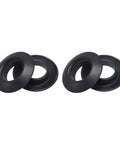 4 Pack Kayak Paddle Drip Rings Anti Slip Stop Collars For Kayaks Canoes And Fishing Boats Black displayed in two pairs