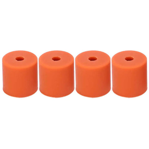Four orange 16mm silicone buffers for 3D Printer in the 12 Piece Heat Bed Silicone Leveling Columns For 3D Printer Hot Bed Mounts.
