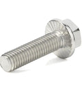 M10 Flanged Hex Head Bolts 1.5mm Thread 25mm Length Heavy Duty Stainless Steel 304 18 8 Plain Finish DIN 6921