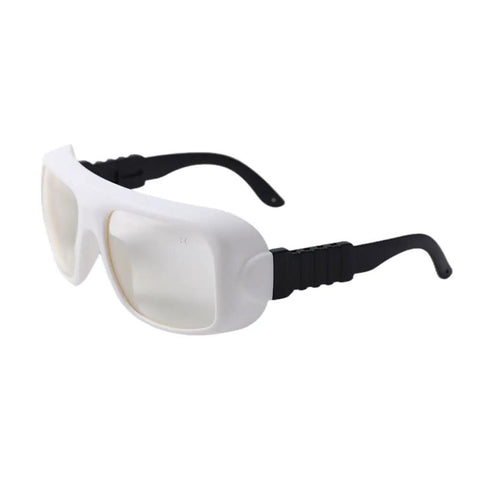Top Shelf Erbium Laser Safety Glasses For 2700 To 3000Nm Lasers featuring white frame, clear lenses, and a comfortable fit.