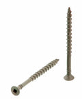 Workhorse Heavy Duty No 8 3 Inch Deck Screws Galvanized Steel Square Drive Bugle Head for outdoor projects, close-up view