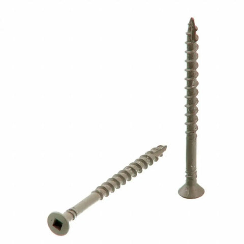 Workhorse Heavy Duty No 8 3 Inch Deck Screws Galvanized Steel Square Drive Bugle Head for outdoor projects, close-up view