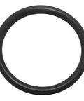 Front view of an Amazon brand black rubber O-ring, 1 3/4 inch diameter.
