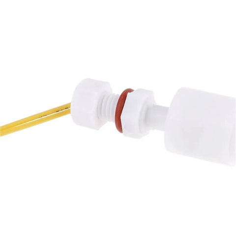 Close-up of Heavy Duty 50mm Floating Ball Switch Water Level Sensor For Pumps And Tanks Waterproof PVC Float Switch with yellow cable