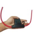Hand holding Waterproof Maxi Inline Fuse Holder With 8 AWG Wire 15.8 Inch Length Fits Maxi Fuses Up To 100A 12V DC IP67