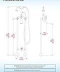 Heavy Duty Acrylic Clawfoot Bathtub Featuring Fly Slipper Contour And Straight Up Brushed Nickel Fixtures Complete No Stress All In One Luxury Home Soak Package dimensions drawing with faucet specifications.