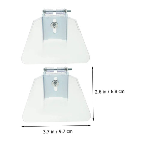 Stainless Steel Bench Eye Shield Kit For 8 Inch Bench Grinders, 2 Pack Guard Shields with dimensions shown