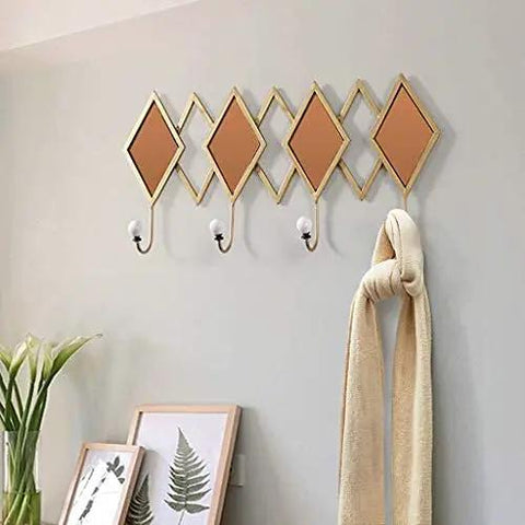 Super Solid Wrought Iron Wall Mount Coat Hook With Drop Dead Gorgeous Glass Accent Sphere Heavy Duty Bracket zero drill setup with diamond design.