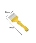 Pro Grade Beekeeping Uncapping Fork With 21 Tines, Stainless Steel Hive Tool, yellow handle, 190x70mm dimensions shown