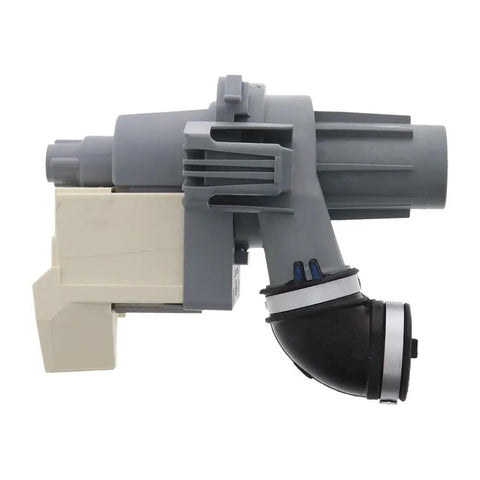 Side view of dishwasher drain pump replacement for Whirlpool Maytag KitchenAid JennAir Amana Magic Chef Admiral Norge Roper W10879262 W10805386 W11521435