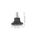 5pc Office Chair Casters with Black PU Solid Tires, close-up of single caster wheel, showing dimensions and material details.