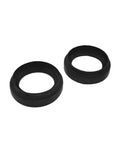 Subaru Front Drive Axle Seal Kit Left And Right Oil Seals For Forester Outback Legacy Impreza WRX STI And More Fits 2003 Through 2014 Models Premium Durable OEM Grade Seals Bolt On Ready. Two black circular seals for car axle oil sealing.