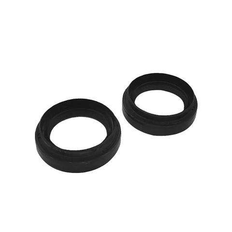 Subaru Front Drive Axle Seal Kit Left And Right Oil Seals For Forester Outback Legacy Impreza WRX STI And More Fits 2003 Through 2014 Models Premium Durable OEM Grade Seals Bolt On Ready. Two black circular seals for car axle oil sealing.