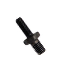 Rocker arm stud for Kohler engine; black steel, double-ended threaded bolt with central hex collar.