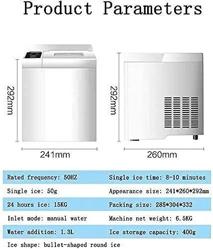 Product parameters for Premium Stainless Steel Freestanding Ice Maker Cranks Out Thirty Three Pounds Bullet Ice Daily With Slick Touch Panel No Sweat Rapid Chilling For Kitchens Bars And Office Spots.