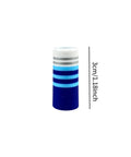 Single blue tapered ferrule from Set Of 10 Tapered Ferrules For Golf Club Shaft Repair And Upgrade, shown with measurement scale.