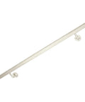Heavy Duty Stainless Steel Wall Mounted Stair Handrail Set Silver Baked Enamel Finish Secure Anti Skid Grip Triple Pack side view