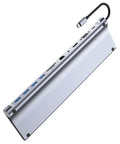 Sleek USB Type C Docking Station With Dual Display Hookup For Laptops Plug And Play Config showing ports and connectors.