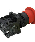 Red 22mm Mushroom Emergency Stop Push Button Switch 2NC Latching With Panel Mount 660V AC 10A 2 Pack