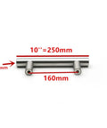 Dope Stainless Steel T Type Drawer Cabinet Pull Handle In Silver, 10-inch length, hollow construction, size details shown