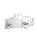 Heavy Duty Adhesive Wall Hooks That Are A Total Game Changer For Bathroom And Kitchen Organization Rust Proof Metal Hangers, 12.5x4.5cm, steel.