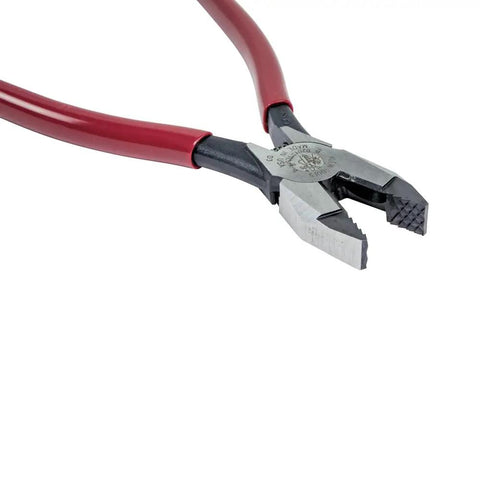 D201-7CSTA Linesman Pliers With Spring Loaded Action, Kickass Grip From Aggressive Knurl For Deep Twists And Wire Cuts