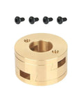Upgrade Your 3D Printer With This Smooth Z Axis Screw Hot Bed Oldham Coupling Stabilizer That Drastically Reduces Vibration For Crystal Clear Prints While Ensuring Super Accurate Alignment On The Move. 16mm brass Oldham coupling with 4 black screws