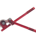 Heavy Duty Manual Tube Bender For Copper Aluminum Steel Brass Pipes, red hand tool with clear angle markings for accurate bends.