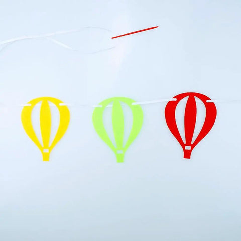 Colorful Felt Hot Air Balloon Garland Two Pack Banner Easy To Set Up For Birthday Party Sky Theme Wall Decor With 20 Colorful Balloons Included Ropes And Plastic Needles