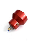 Waterjet dump valve AS JOD100, red metal body with brass fittings and blue cap