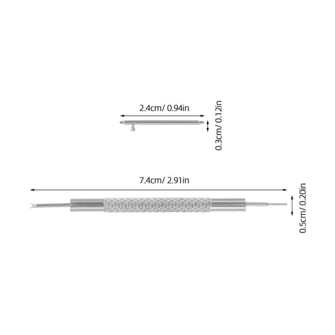 Pro Grade 110 Piece Stainless Steel Watch Spring Bar Pins Replacement Kit with quick release tool and pin dimensions
