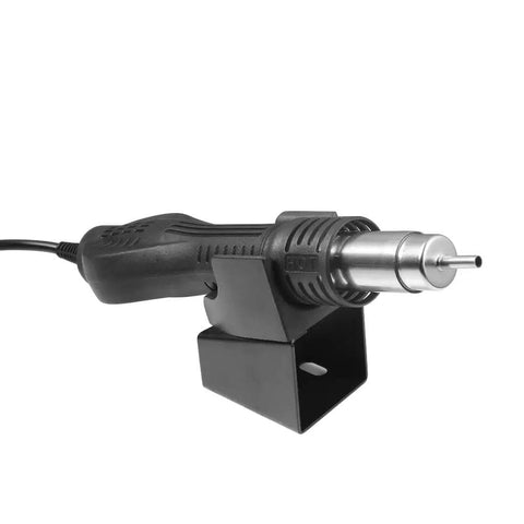 Portable Hot Air Rework Station for SMD Desoldering, Digital Heat Gun on stand, showcasing Pro Grade Adjustable features.