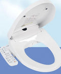Ultimate Smart Toilet Seat Cover Featuring Fully Automatic Washing And Warm Air Dryer For Straight Up Spotless Hygiene And Totally Seamless Bathroom Comfort, featuring remote control and oval design.