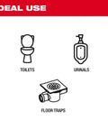 Heavy Duty Cordless Drain Snake And Toilet Auger Set Designed To Tackle Nasty Clogs and Gnarly Pipe Blockages ideal use for toilets, urinals, and floor traps.