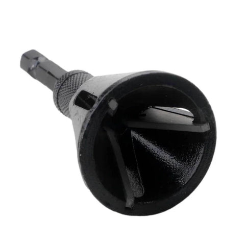Two Piece External Deburring Chamfer Tool With Carbide Blades For Heavy Duty Deburring Of Damaged Screws Bolts And Fasteners Pro Grade Quick Release Hex Shank Drill Bit Style Burr Remover 3 Sixteenth Inch To One Inch Black