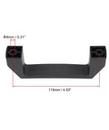 Plastic Pull Handles 115mm Hole Centers for Luggage and Mechanical Equipment 4 Pack, black durable hard plastic with measurements.