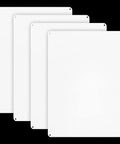 Top Shelf Four Pack White Blank Signs Ten By Seven Inches Slick Pvc Custom Message Boards showing four smooth white panels.