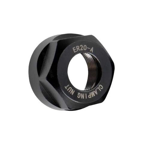Precision ER 20A Thread Collet Clamping Hex Nut made from hardened alloy steel for lathe maintenance and repair jobs.