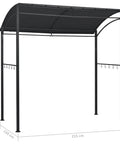 Heavy Duty Steel BBQ Gazebo Canopy With Weather Resistant Fabric 84.6 By 59.1 By 86.6 Inches Anthracite Outdoor Patio Cover