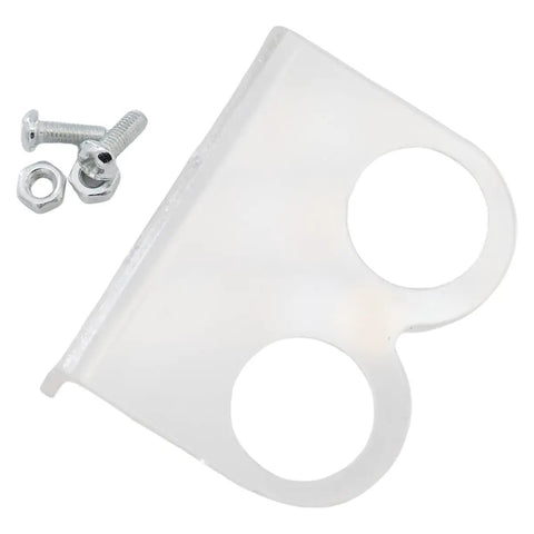 Clear plastic housing and metal mounting brackets from Two Pack HC-SR04 Ultrasonic Sensor Module Kit With Housing And Mounting Brackets.