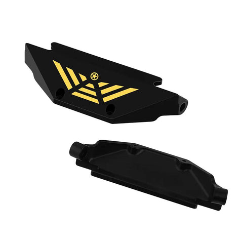 Brass Black Coated Side Plates And Pedal Body Bracket For 1 24 Axial AX24 RC Crawler Chassis Upgrade, shown unassembled