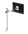 Premium Heavy Duty Computer Monitor Mount Featuring Flexible Mechanical Arm for Wall or Desk setup with black coated steel.