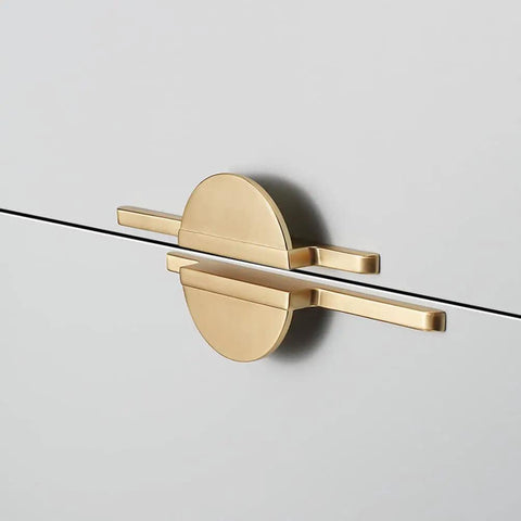 Brushed Gold Half Moon Cabinet Pulls 64mm Center to Center, 7.5 Inch Overall Length, DIY Ready Semi Circle Drawer Handles for Kitchen Cabinets