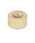 Brass threaded lens nut for laser modules; small cylindrical mounting ring with internal threads.