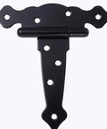 Four Pack Heavy Duty T Format Door Hinges Built Like A Tank For Shed Or Barn Gates rock solid matte finish close-up view