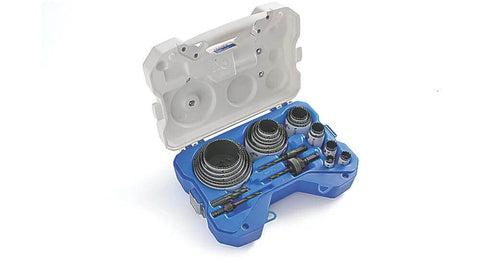 Lenox 26-piece bi-metal hole saw kit in blue carrying case with assorted hole saws and arbors