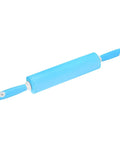 Blue Silicone Rolling Pin For Baking 20.5 Inch Nonstick Kitchen Roller With Rubber Handles, ideal for dough, pastry, and pizza.